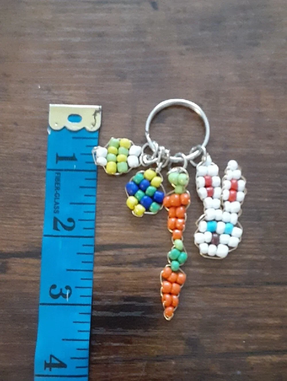 Beaded Multi-Color Keychain Bunny Charm Set made by @nanasei_okami